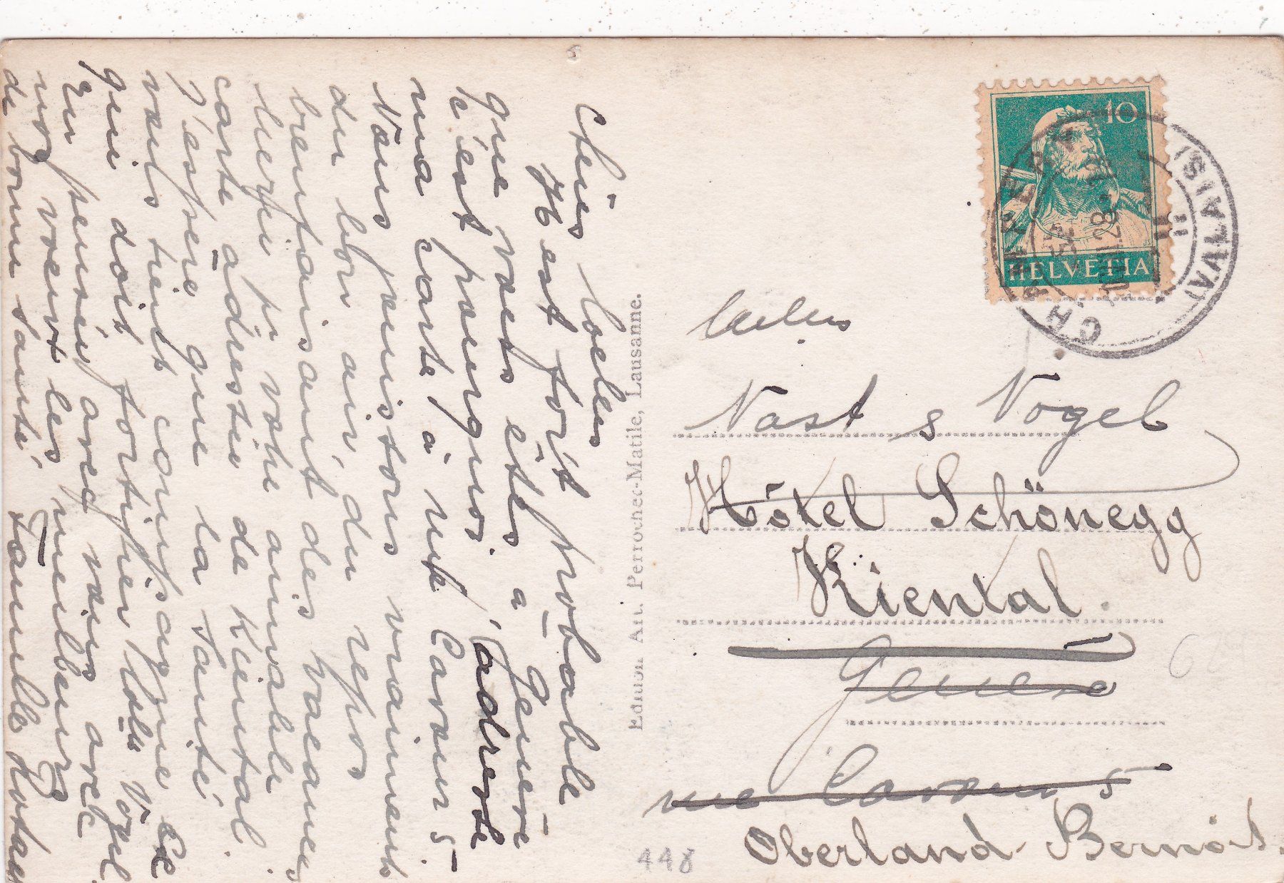 Cartoline postali: Champéry La Chapelle Protestante 1928 – Usato da Herisau venduto da Lisegrat2008 1