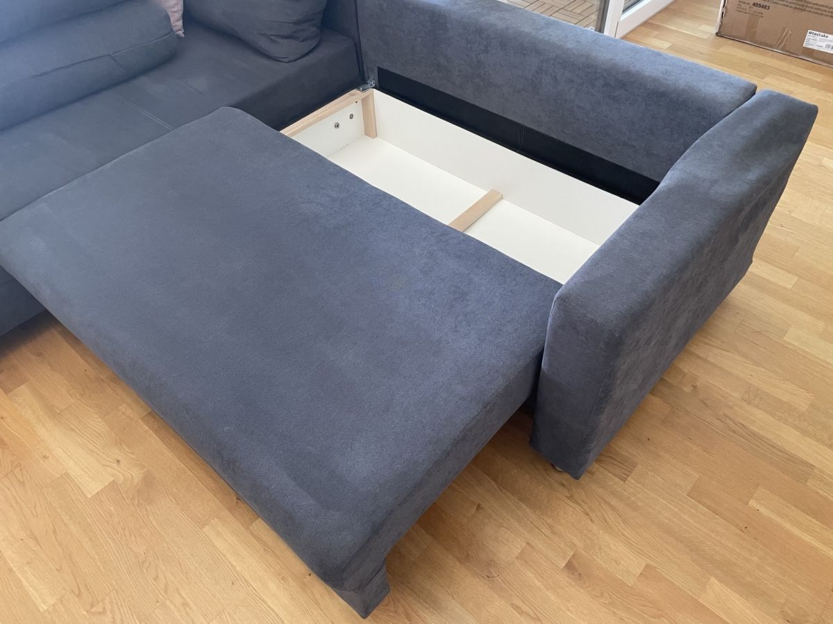 Sofas: Ecksofa Grau mit Schlaffunktion und Strauraum – Gebraucht aus Basel von msa_vtq6 3