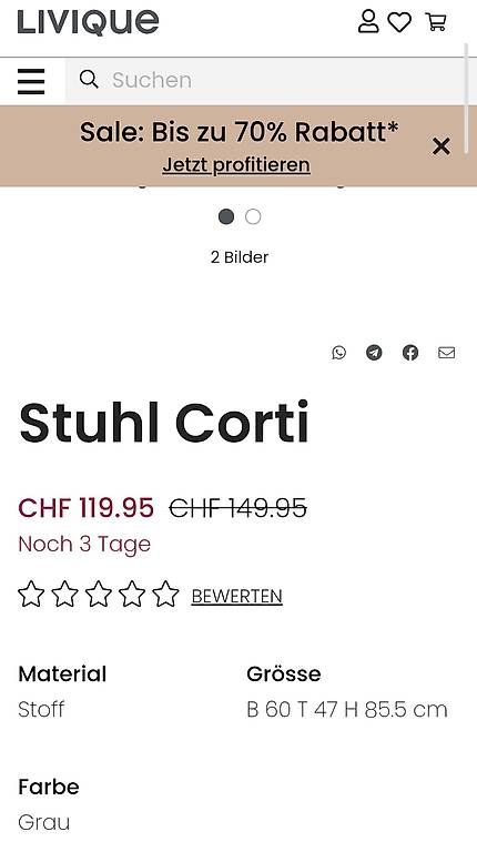 Sedie: Polsterstühle,2x neuw.grau – Usato da Riehen venduto da harald13