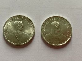 2 x 5 Franken, 1966, unzirkuliert