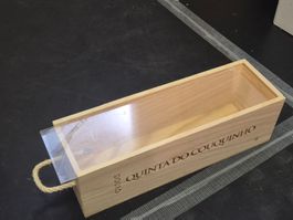 Weinkiste leer mit Plexiglasdeckel 37.5x11.7x12 cm