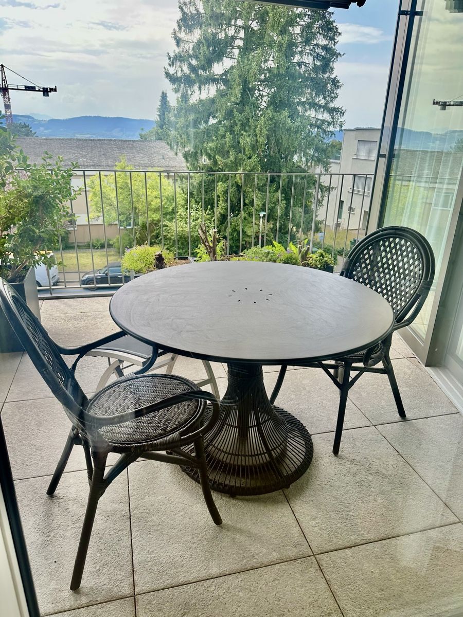 Tables: Gartentisch schwarz Metall – D'occasion à Bassersdorf par Stebefasa