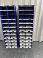 2x Ablagefach Regale blau weiss 20 Fächer pro Regal