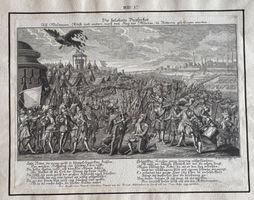 Kupferstich David Herrliberger, Schlacht bei Murten, 1741