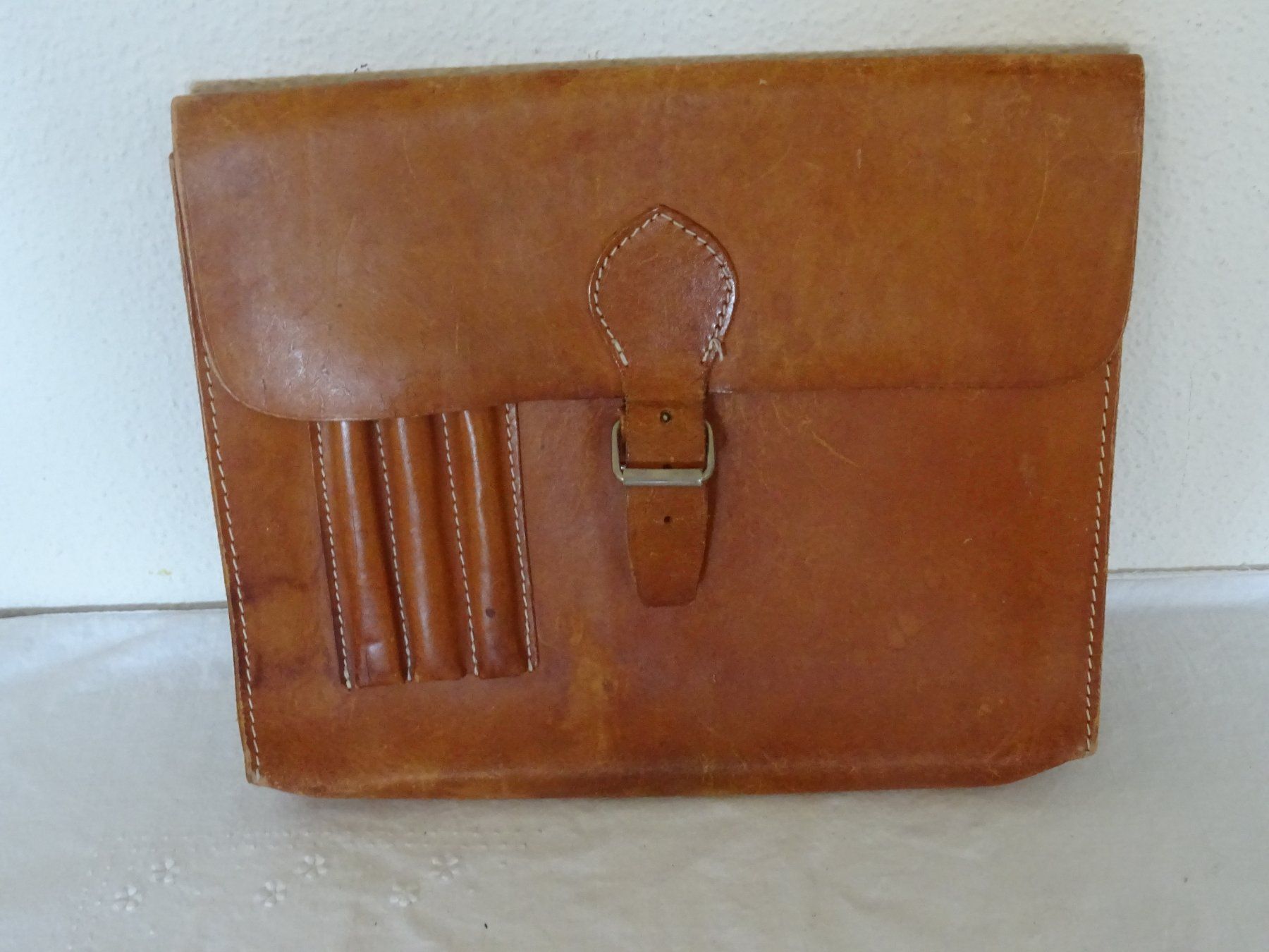 Sacs: Vintage Leder Mappe, hellbraun Leder Tasche – D'occasion à Zürich par Connie8