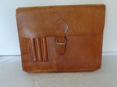 Vintage Leder Mappe, hellbraun Leder Tasche