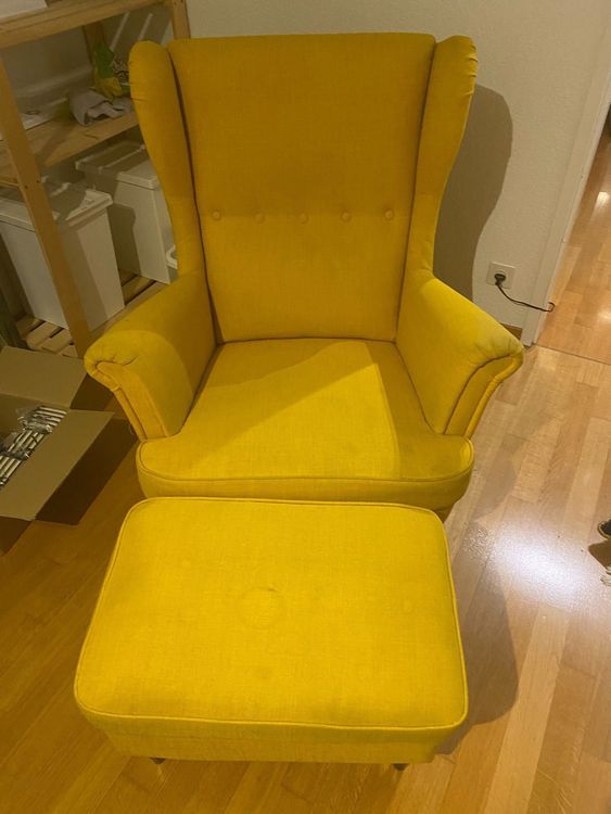 Ikea Strandmon Ohrensessel mit Hocker Kaufen auf Ricardo