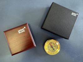 Montblanc, eleganter Kompass aus Messing in Holzschatulle