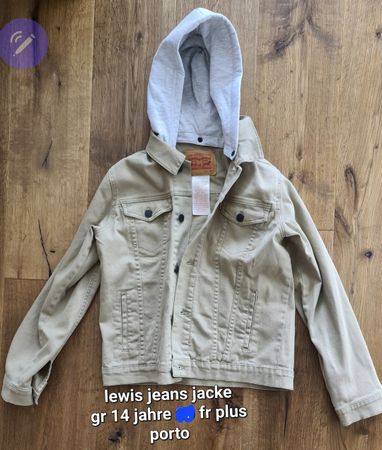 Levi's Jeans Jacke mit Kapuze Grösse 14 Jahre Beige