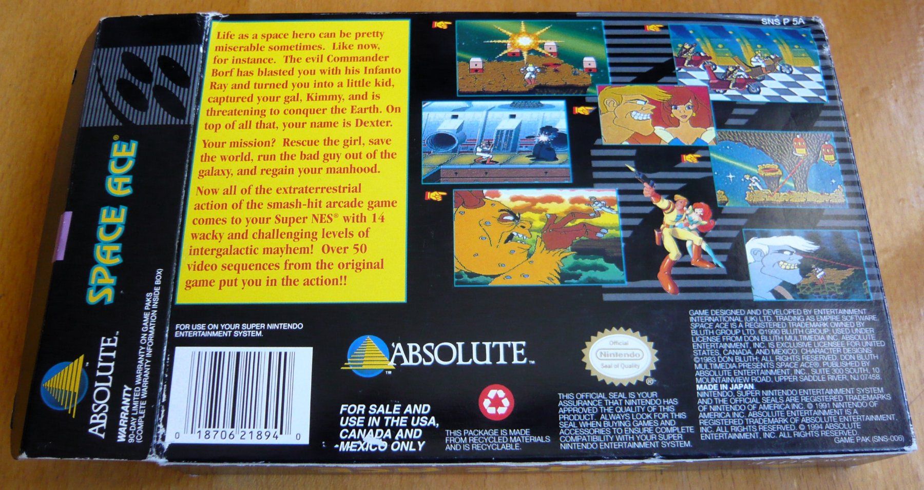 Nintendo Giochi: SNES: Space Ace – Usato da Onex venduto da Jaguar1986 3