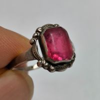 Vintage Silberring 800 mit rotem Stein #B2