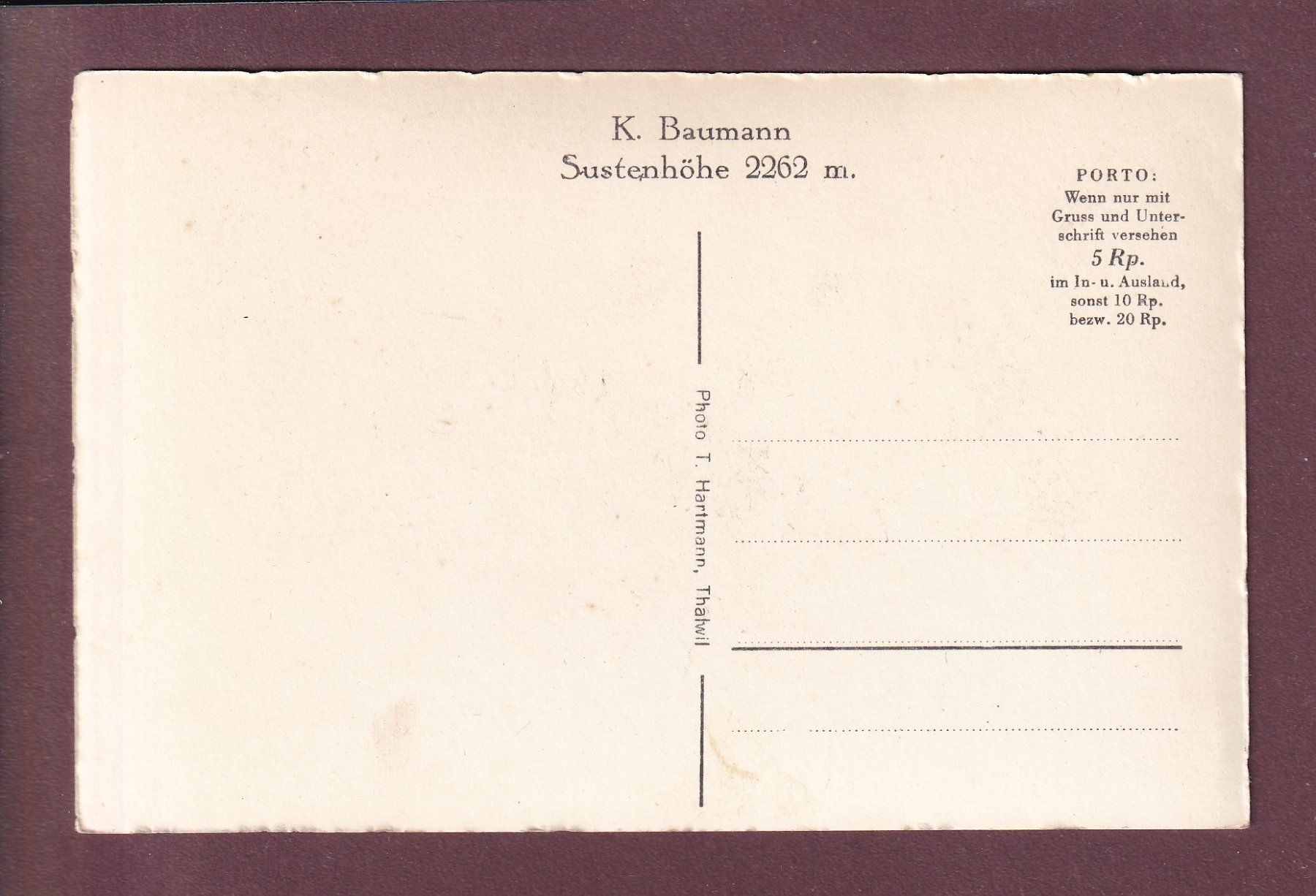 Cartes postales: SUSTEN-PASSHÖHE – D'occasion à Pully par nicecards 1