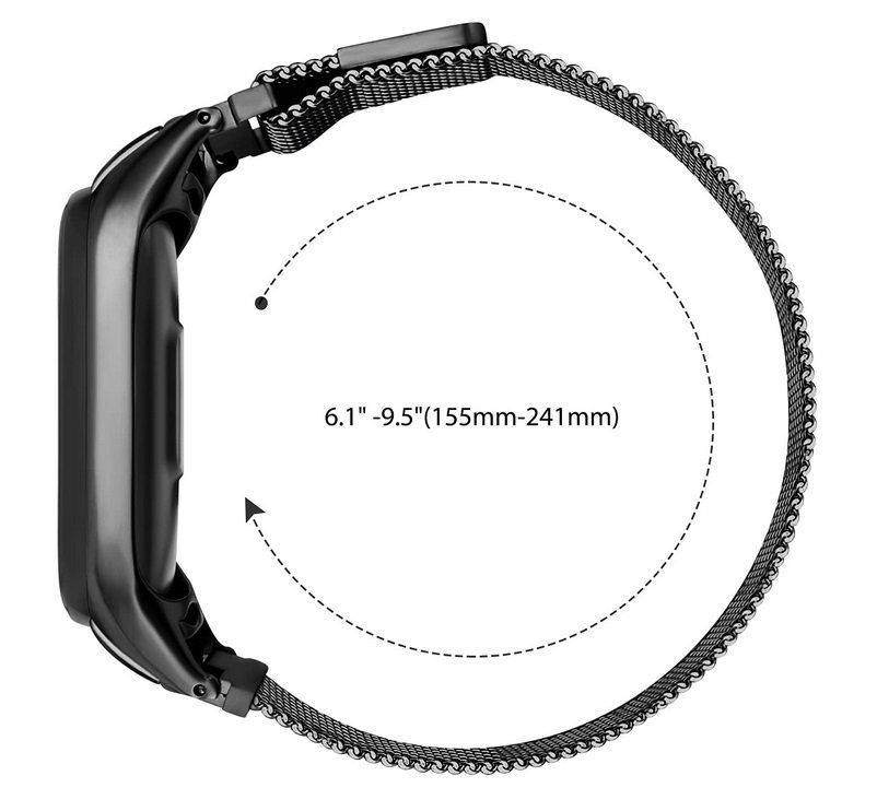 BDIG Metall Armband Für Xiaomi Mi Band 6/5/4/3 - Edelstahl, Wasserdicht, Mit Karabiner, Silber