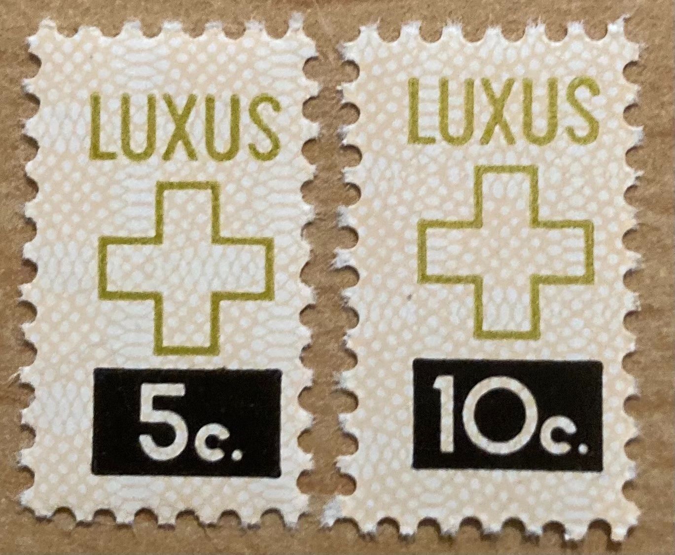 Tutti i francobolli: Fiskalmarken Schweiz - Luxus 5 & 10 C. – Usato da Hunzenschwil venduto da zibu88
