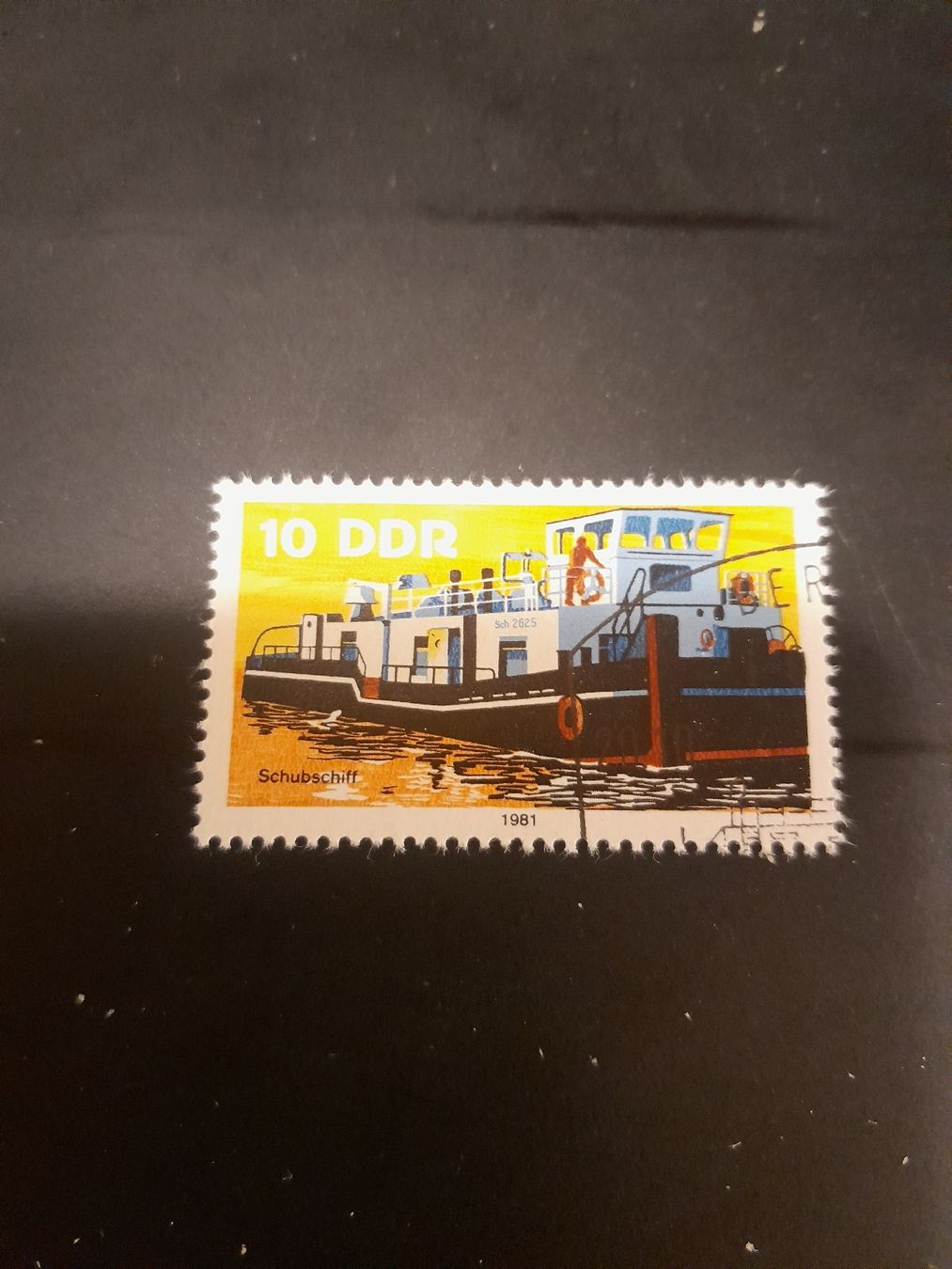 Alle Briefmarken: Timbre rare RDA 10 "Schubschiff" 1981 - marine fluviale! – Gebraucht aus Marly von globetrotter1723