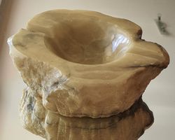 NEU & HANDGEFERTIGT: ALABASTER ASCHENBECHER 60er J