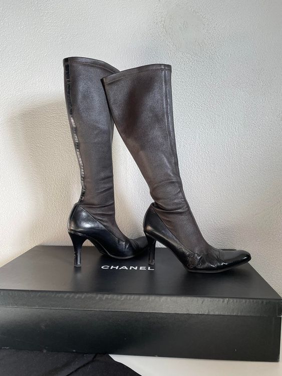 Designer Chanel Stretch Lambskin Boots With Receipt 37.5Eu | Kaufen Auf ...