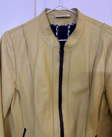 Gerry Weber Lederjacke Gelb Grösse 38 gebraucht
