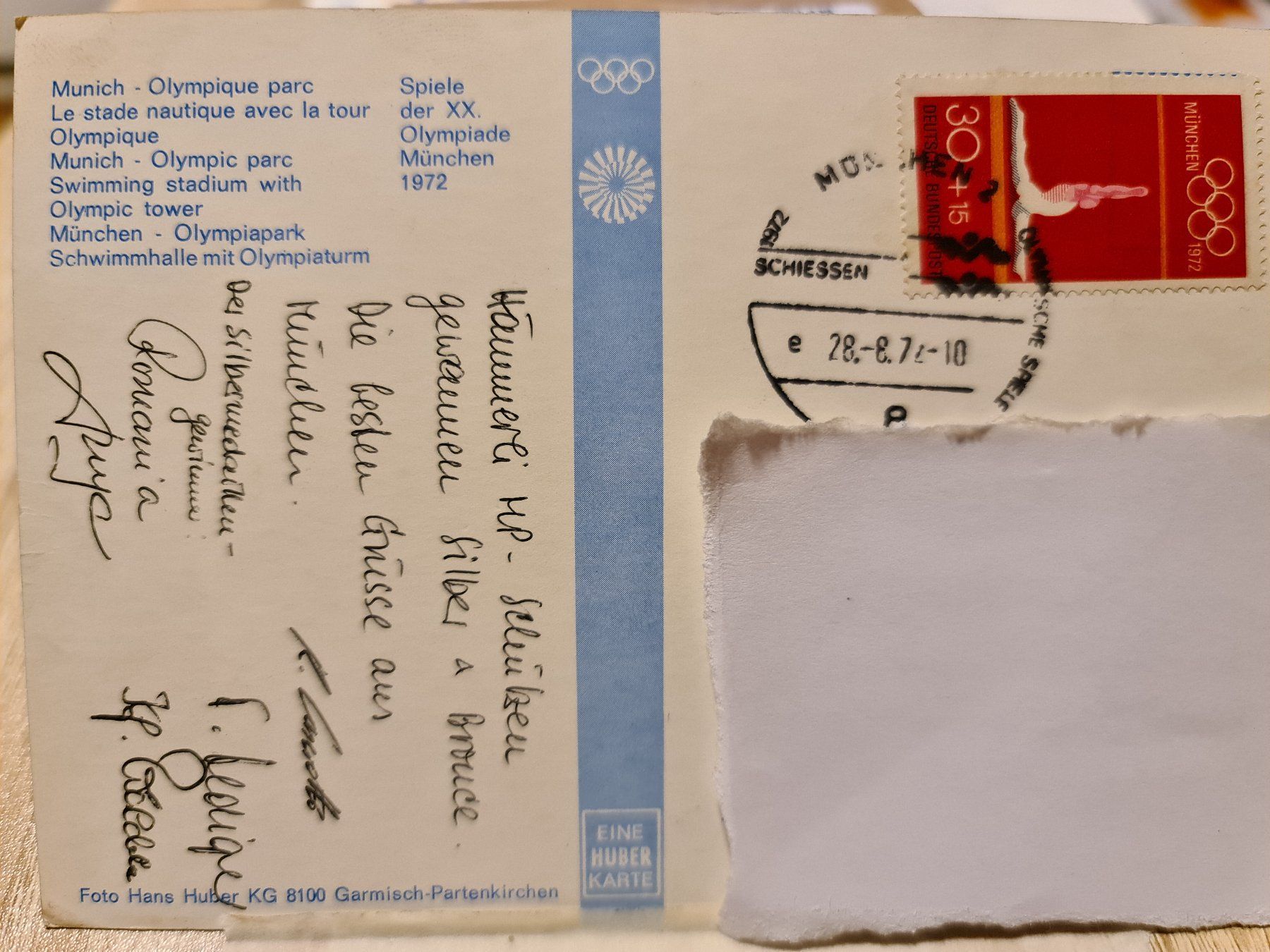 Cartoline postali: Ansichtskarte München Olympiapark 1972 – Usato da Dintikon venduto da Vexi 1
