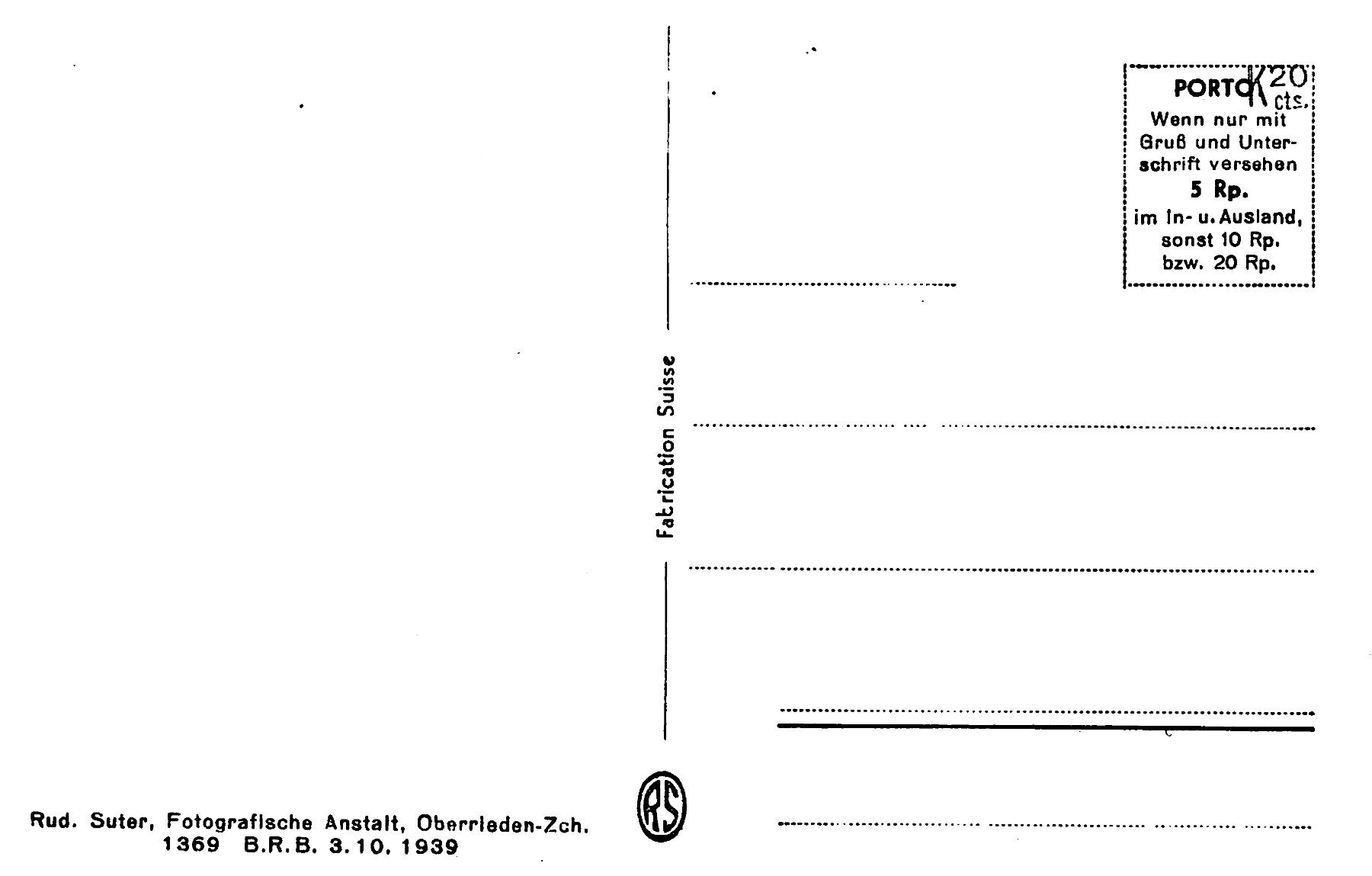 Cartoline postali: 2x Zug gegen Zugerberg – Usato da Ottikon b.Kemptth. venduto da Neptun1974 1