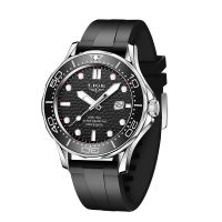 ⌚ Herren Armbanduhr Quarz Schwarz Silikon Wasserdicht NEU