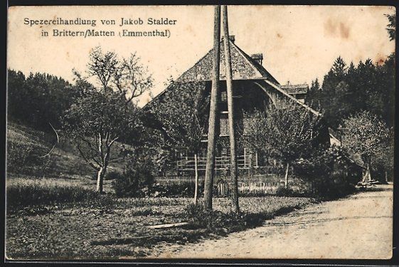 Cartoline postali: Brittern /Matten im Emmenthal, Spezereih – Usato da Berlin venduto da bartko-reher