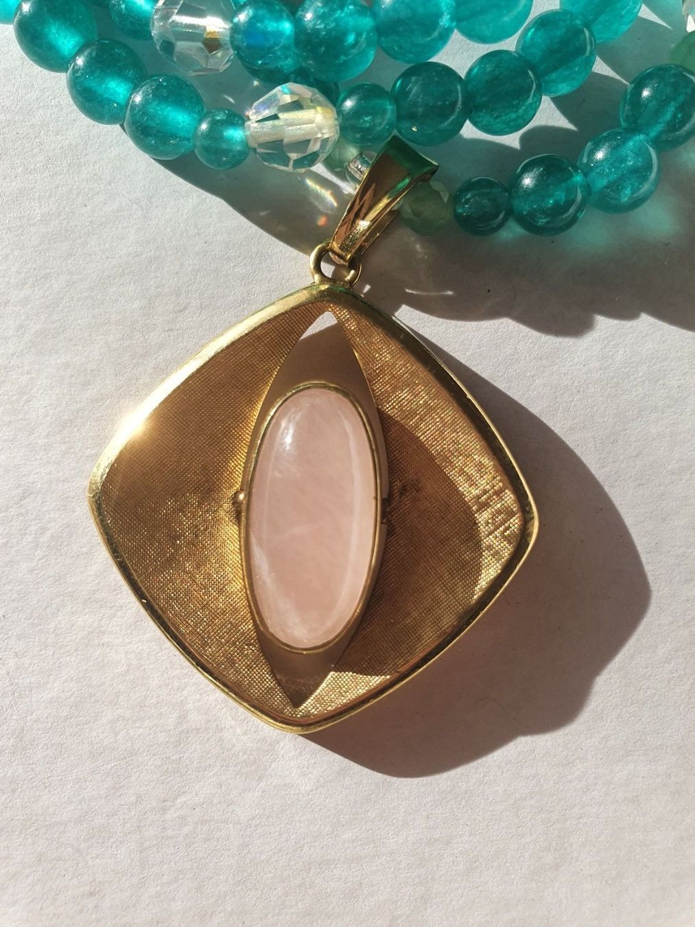 Catenine: Chrysoprase mit alt Rozenquarz Anhänger – Nuovo (secondo la descrizione) da Benglen venduto da Meercat3 3