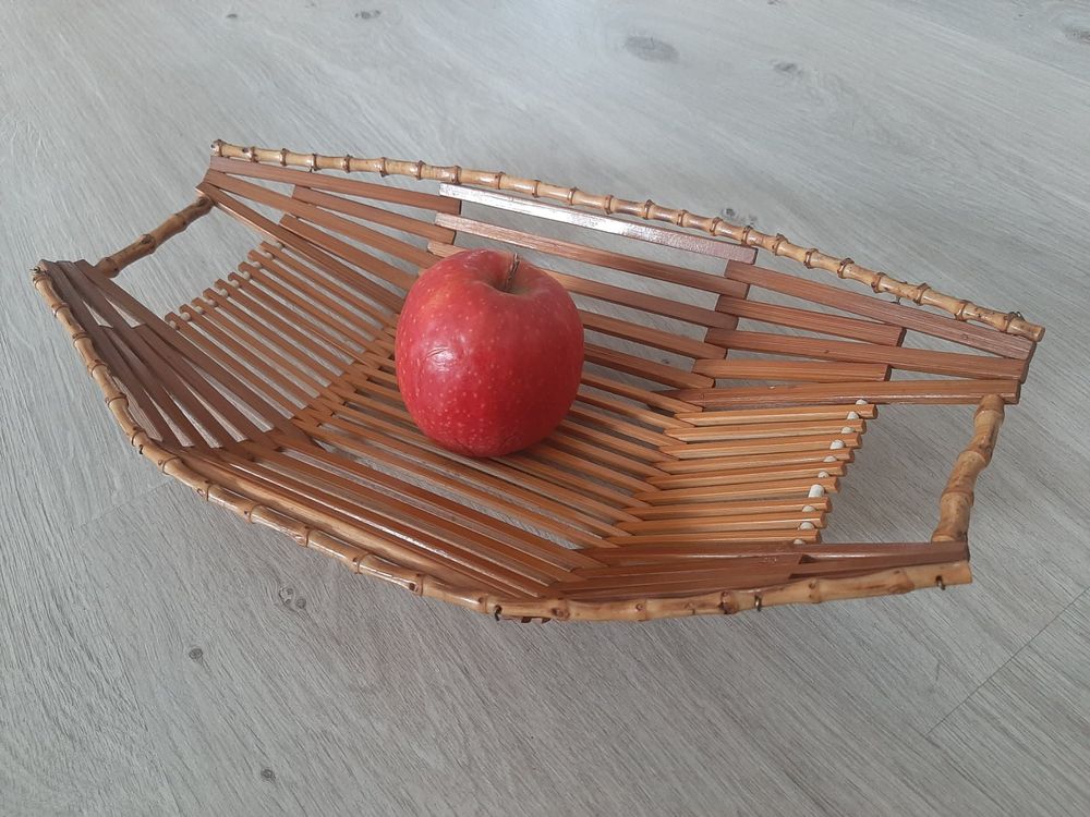 Etagere Obst 3 Stckig Klappbare Obstschale Aus Bambus | Apfelform Deko  Korb Traditionell Von PW