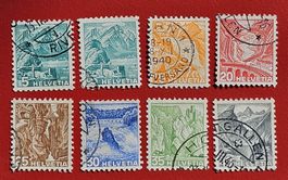 LANDSCHAFTSBILDER AUS 201 - 209 GEMISCHTES PAPIER 1936 GEST.