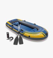 Intex Challenger 3 Schlauchboot blau/gelb mit Paddel und Pum