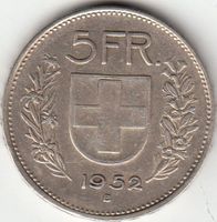 5 Franken 1952 ss -vz *RAR*