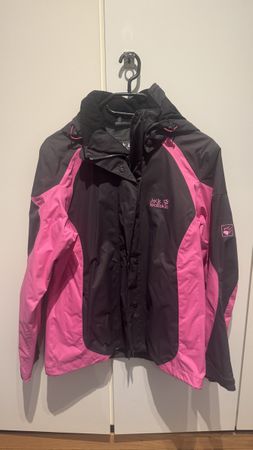 Jack Wolfskin Regenjacke Texapore Damen Pink Schwarz Gr. M