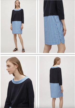2-in-1 Layered Kleid von COS ☆NEU☆ maritimes Layering-Design