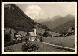 AK Stein, Blick zum Ort mit Churfirsten