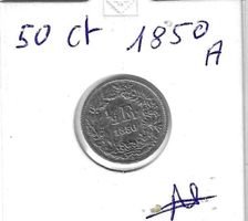 Monnaie Suisse: 0.50 fr 1850 A