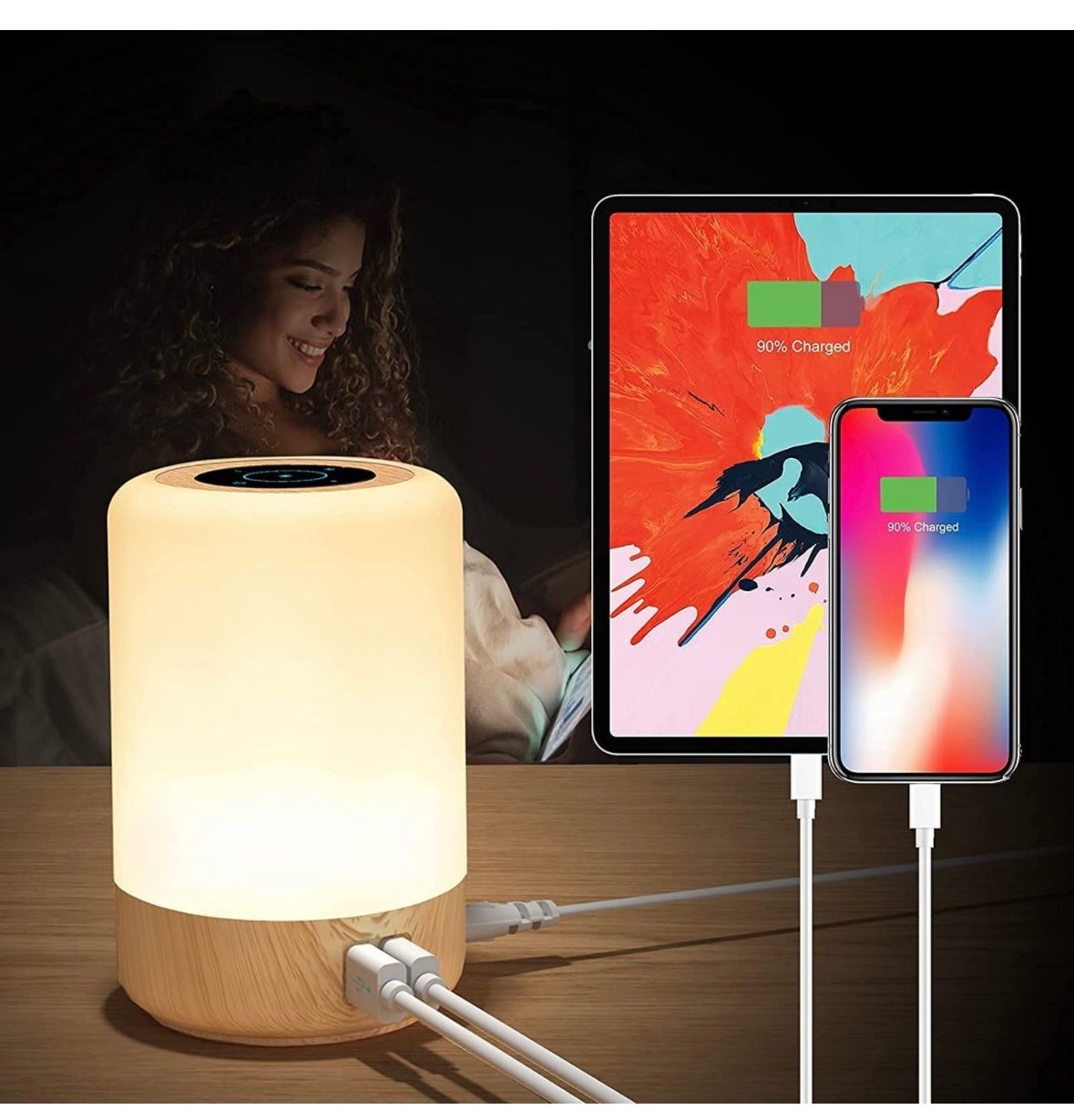 Lampade: Nachttischlampe mit USB Ladeanschluss – Nuovo e nell'imballaggio originale da Nuglar venduto da SaleRitter 1
