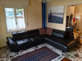 Ecksofa Leder schwarz 245cmx285cm