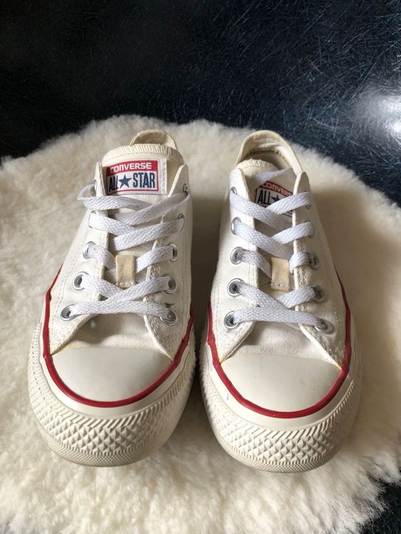 Converse All Star Chuck Taylor basse en toile blanche (D