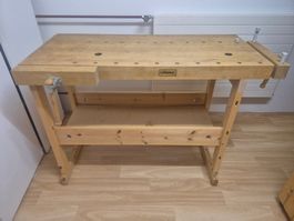 Werkbank Sjöbergs Holz, mit Spannvorrichtung, guter Zustand