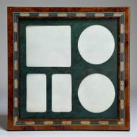 Ancien cadre photo multiple en bois marqueté