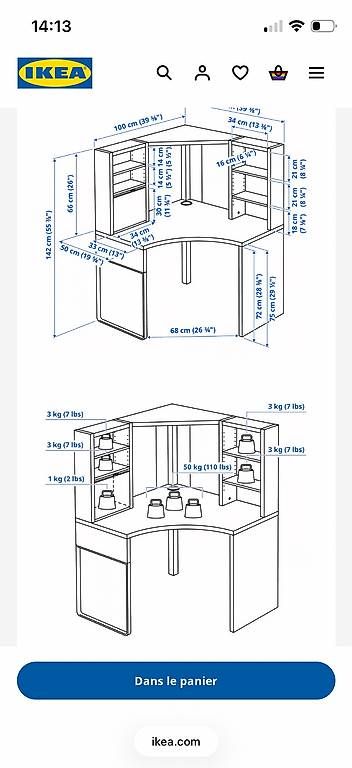 Ikea Scrivanie: Bureau d’angle comme neuf – Usato da Gland venduto da ideoreve 3