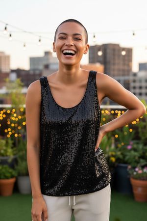 Grace & Mila Top à Paillettes Noir - neuf - M / XS