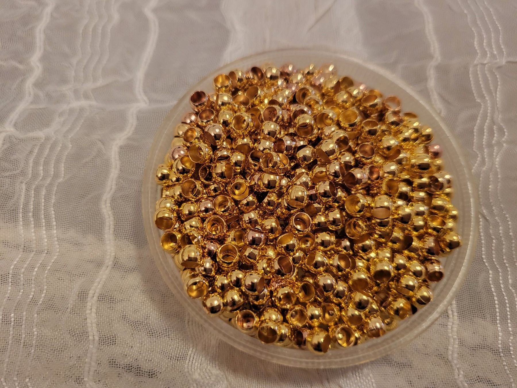 Perle (finte): Quetschperlen gold 3mm 100 stk – Nuovo e nell'imballaggio originale da Dietikon venduto da Eleda