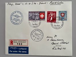 1939 Landi Europa-Flug Nord nach Stockholm  mit 165z