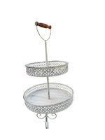 Etagere weiss Metall Vintage Look zwei Ebenen gebraucht