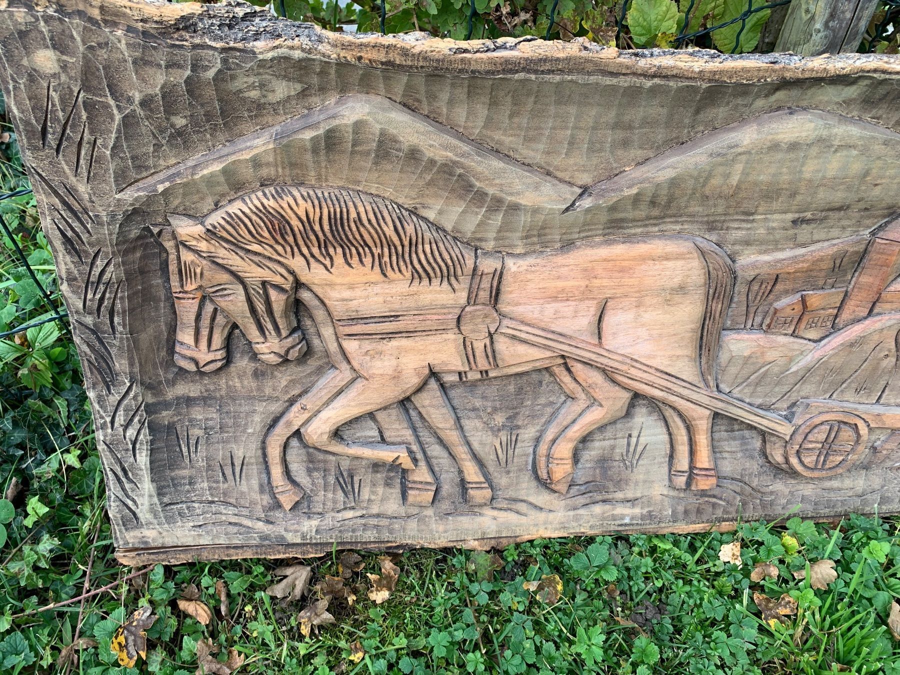 Carrozze: schönes grosses Relief Holzbild – Usato da Feldbach venduto da Olive1 3