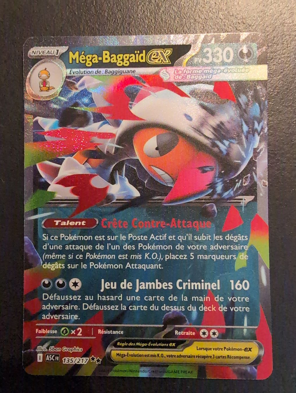 Pokémon Carte collezionabili: Mega-Baggaid ex Pokemon 135/217 – Usato da sugiez venduto da Svicente
