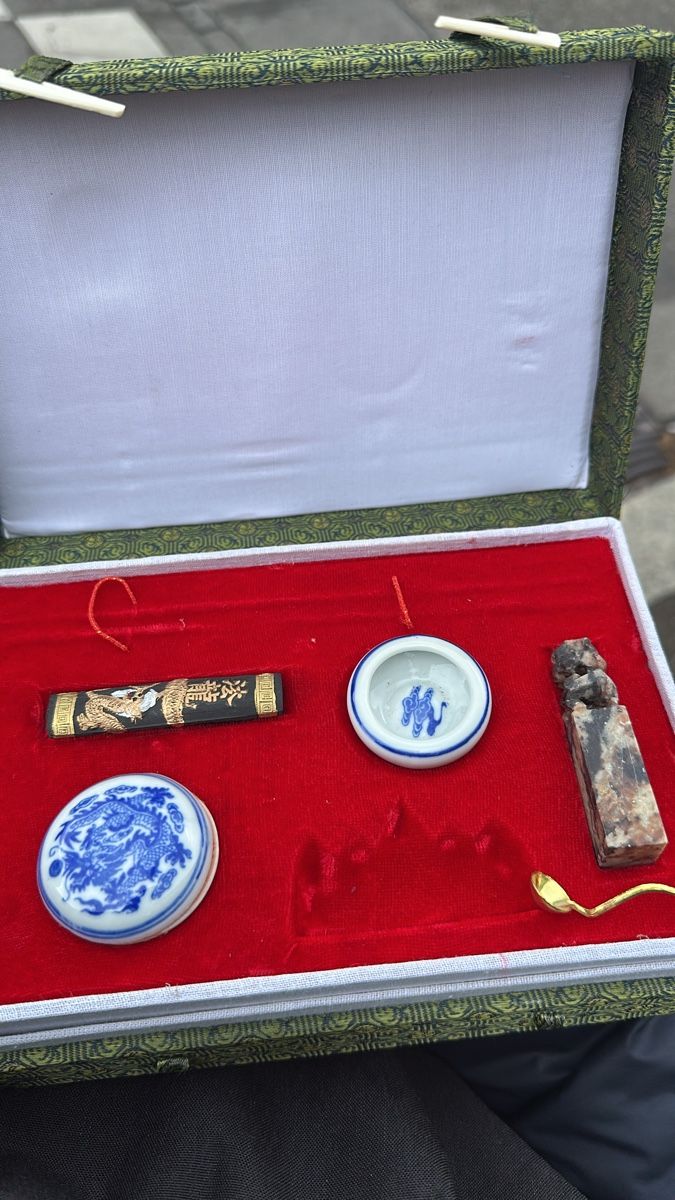 Tutte le decorazioni: Antikes Chinesisches Kalligraphie-Set mit Box! – Usato da Zürich venduto da c_d_r 4