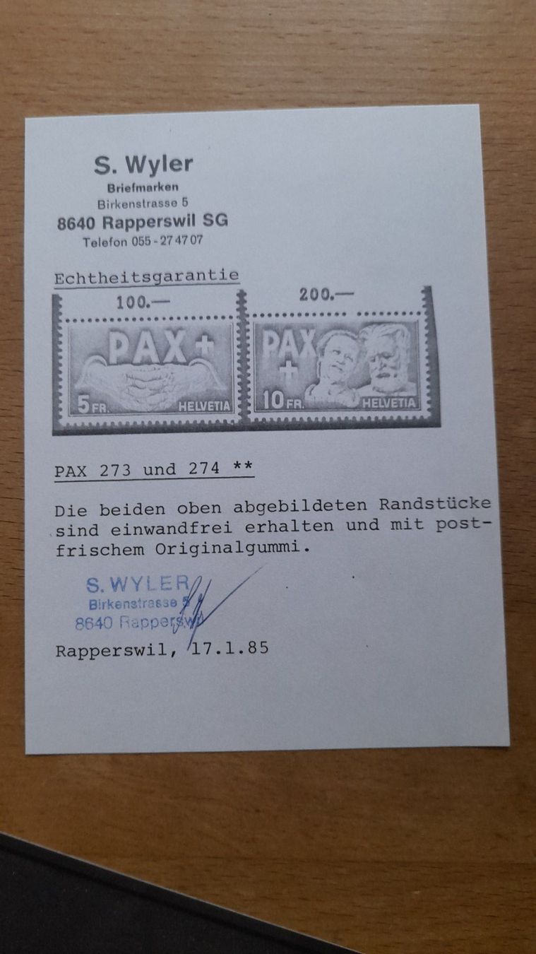 Tutti i francobolli: Kompletter PAX-Satz ** ab 1.-!!! – Nuovo (secondo la descrizione) da Biel/Bienne venduto da Mtiger2 2