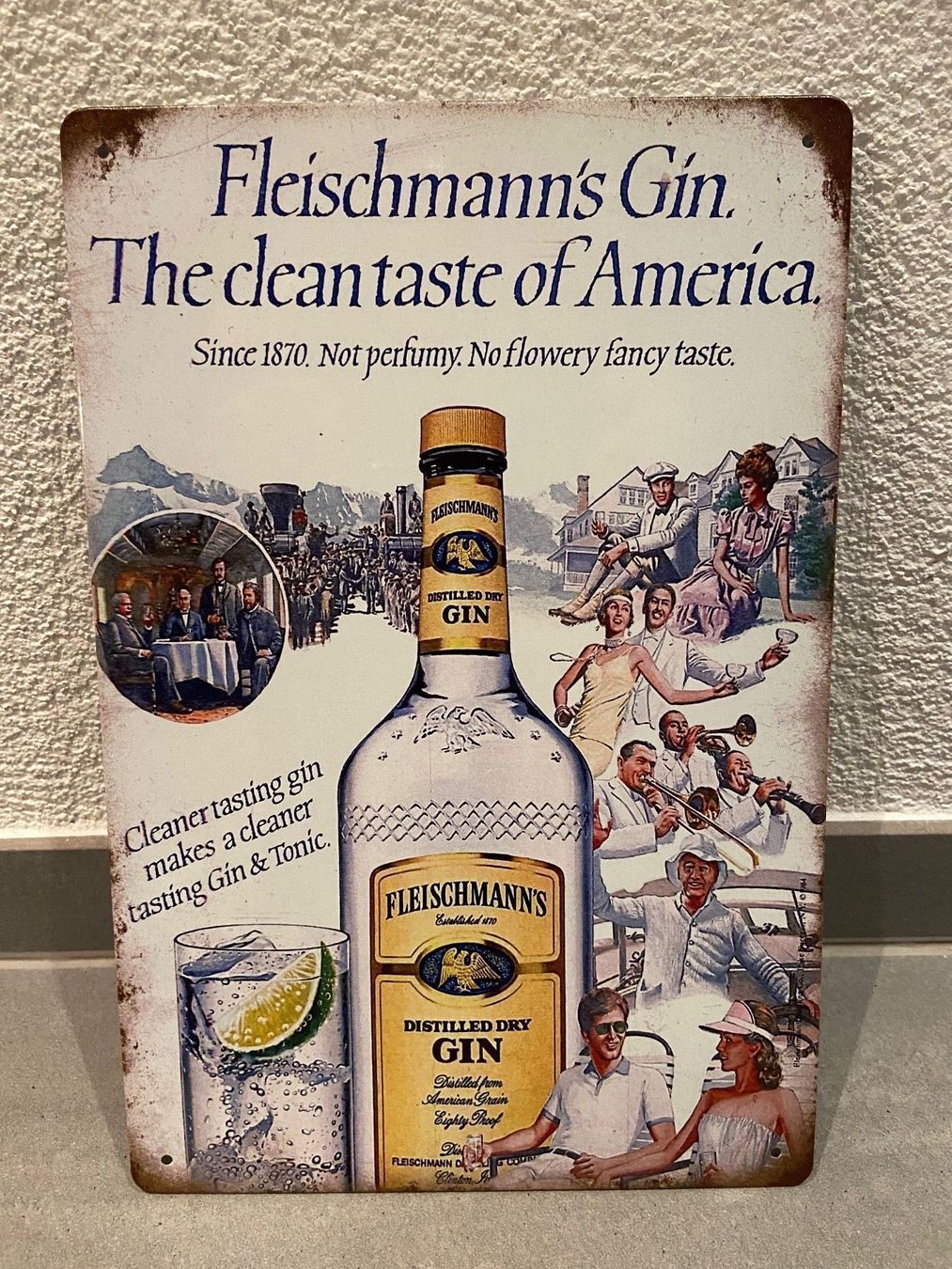 Insegne: FLEISCHMANN‘S GIN  / NEU / BLECHSCHILD/ 1 Pcs. – Nuovo e nell'imballaggio originale da Seon venduto da Aaargauer01 2